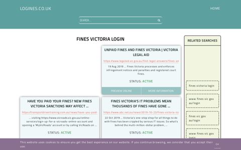 fines victoria login - General Information about Login - Logines.co.uk