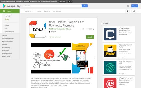 tmw – Wallet, Prepaid Card, Recharge, Payment - Apps on ...