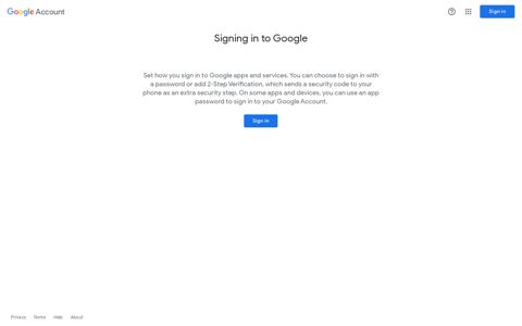 Signing in to Google - Google Account