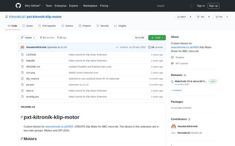 KitronikLtd/pxt-kitronik-klip-motor: Custom blocks for ... - GitHub