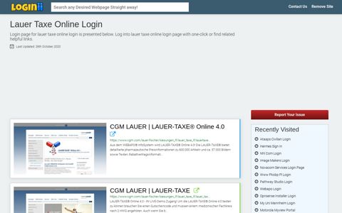 Lauer Taxe Online Login - Loginii.com