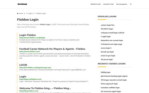 Fieldoo Login ❤️ One Click Access