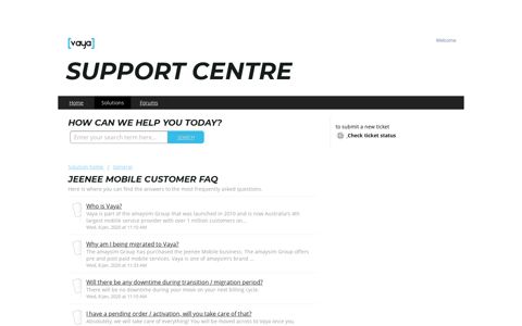 Jeenee Mobile Customer FAQ : Support Centre