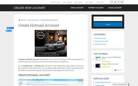 Create Hotmail Account | Create New Account