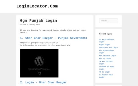 Ggn Punjab Login - LoginLocator.Com