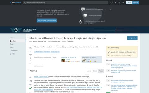 What is the difference between Federated Login and Single ...