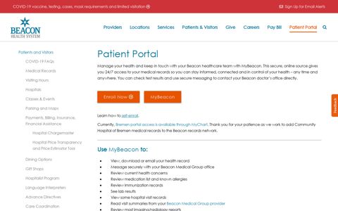 Access Patient Portals - Beacon Health System