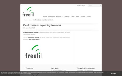 Freefil continues expanding its network | Freefil