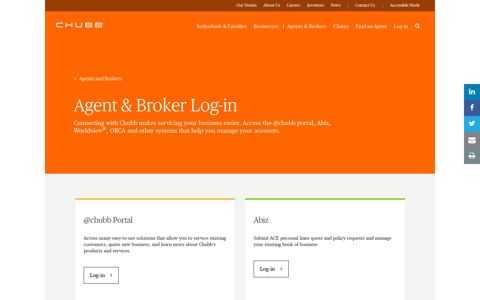 Insurance agents and brokers log in | Chubb