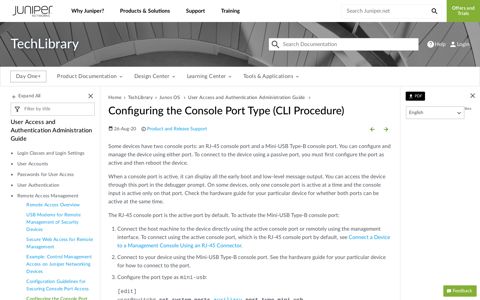 Configuring the Console Port Type (CLI Procedure) - Juniper ...