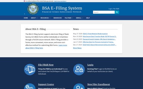 BSA E-Filing System - Treasury