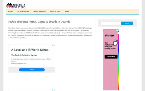 MUBS Students Portal, Contact details in Uganda | 2020 ...