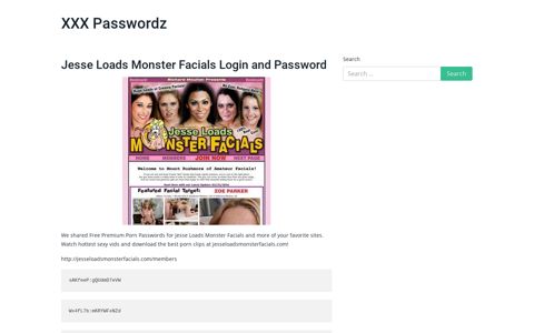Jesse Loads Monster Facials Login and Password – XXX ...