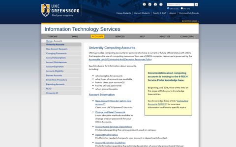 University Computing Accounts, Information Technology ...