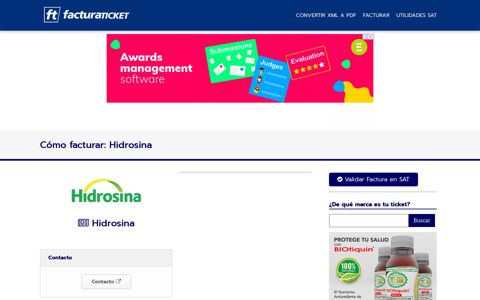 Hidrosina - Facturación de Tickets - FacturaTicket