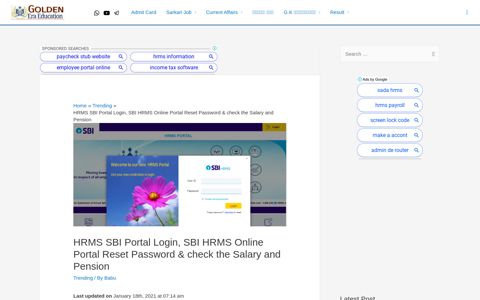 HRMS SBI Portal Login, SBI HRMS Online Portal Reset ...