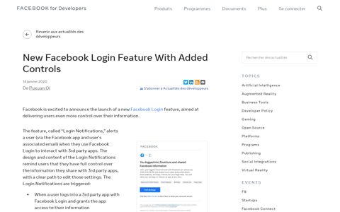 New Facebook Login Feature With Added Controls