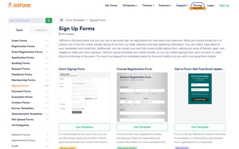 250+ Signup Forms | JotForm