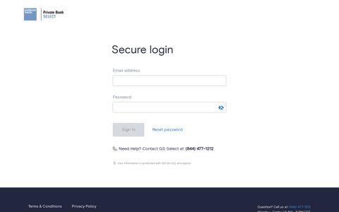 Secure login - GS Select Client Portal