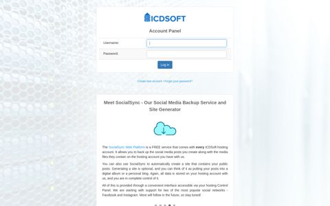 Account Panel » Login - ICDSoft