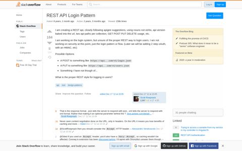 REST API Login Pattern - Stack Overflow