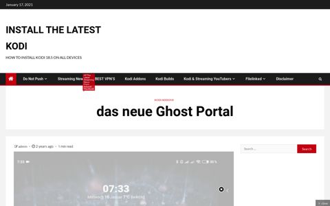 das neue Ghost Portal - Install the Latest Kodi