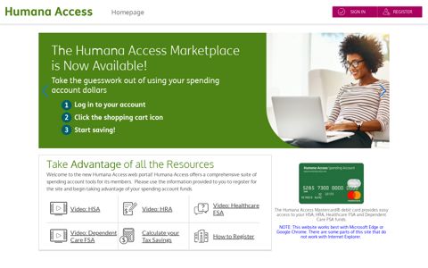 Humana Access Spending Accounts: Homepage