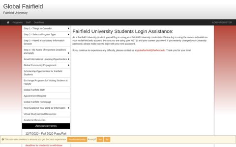 Fairfield University Students Login Assistance - Global Fairfield
