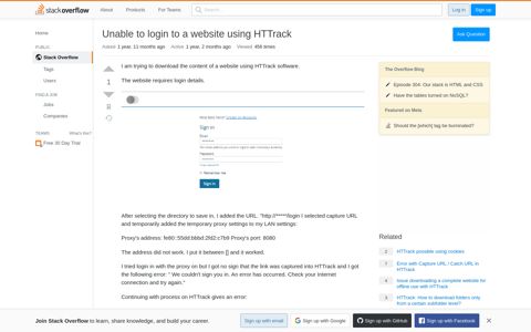 Unable to login to a website using HTTrack - Stack Overflow