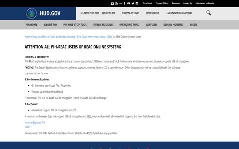 REAC Online Systems Users | HUD.gov / U.S. Department of ...