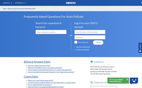 Frequently Asked Questions For Auto Policies | GEICO