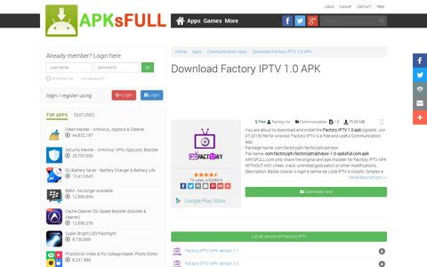 Download Factory IPTV APK 1.0 Full | ApksFULL.com