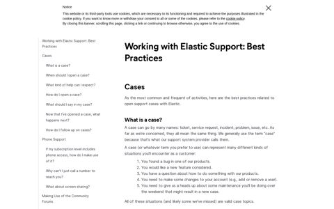 Working with Elastic Support | Elastic