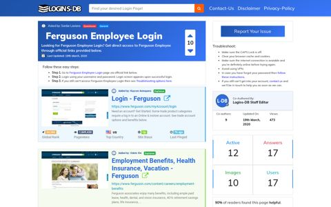 Ferguson Employee Login - Logins-DB