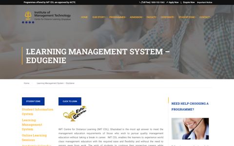 Learning Management System - EduGenie - IMT CDL
