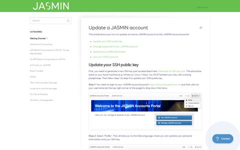 Update a JASMIN account - JASMIN help docs