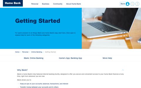 Getting Started - Hume Bank
