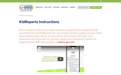 KidReports Instructions | U-GRO Learning Centres