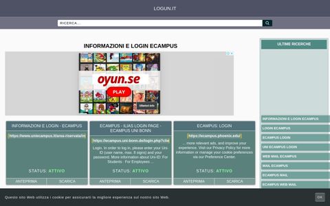 informazioni e login ecampus - Panoramica generale di accesso ...