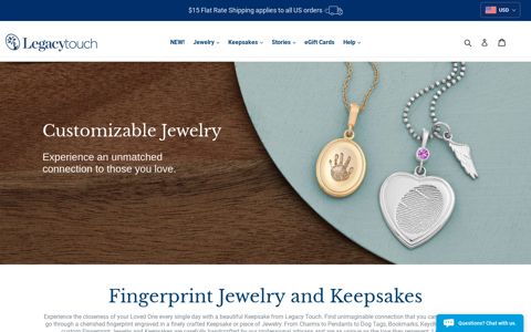 Legacy Touch Personalized Fingerprint Jewelry and ...