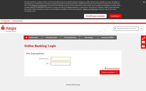 Login Online-Banking - Haspa