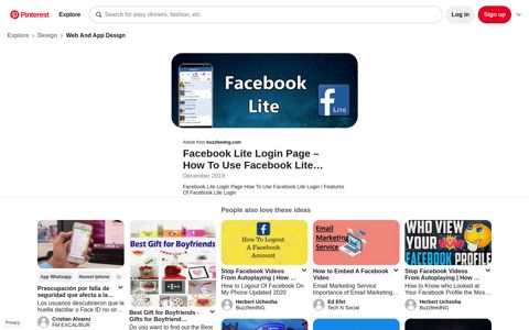 Facebook Lite Login Page - Pinterest
