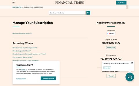 Manage Your Subscription | Help Centre - FT Help Centre