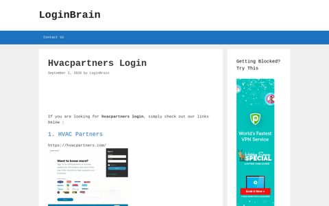 Hvacpartners - Hvac Partners - LoginBrain