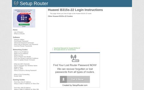 How to Login to the Huawei B315s-22 - SetupRouter