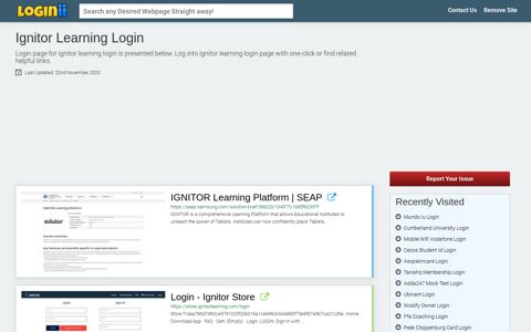 Ignitor Learning Login - Loginii.com