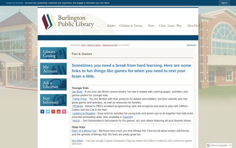 Fun & Games | Burlington Public Library, IA - Official Website