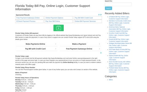 Florida Today Bill Pay, Online Login, Customer Support ...