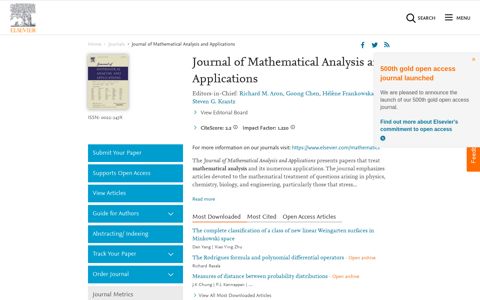 Journal of Mathematical Analysis and Applications - Elsevier