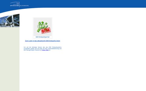 Uni-Oldenburg das EDE Einkaufssystem-Portal: Anmeldung